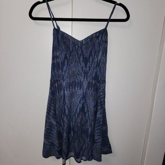 Aeropostale Neon Pointillism Skater Dress Neon Navy sz small babydoll y2k flowy - Picture 3 of 14